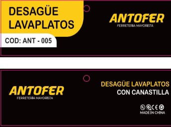 DESAGÜE LAVAPLATOS CON CANASTILLA, CAJA 50 UND