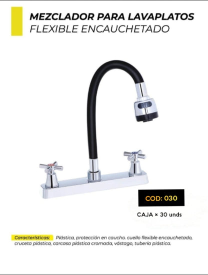 MEZCLADOR PARA LAVAPLATOS FLEXIBLE ENCAUCHETADO CAJA 20 UNIDADES