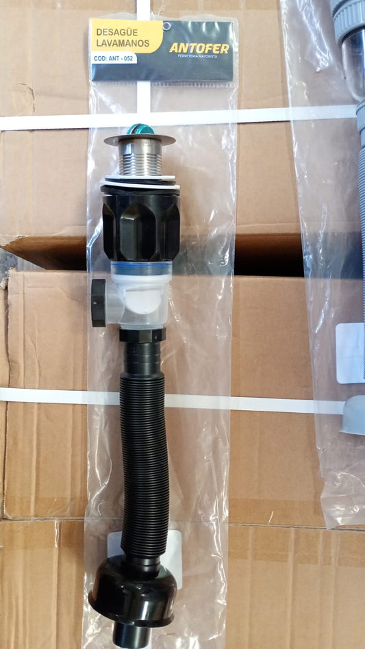 DESAGÜE NEGRO LAVAMANOS TAPÓN MONDEDA ANTIOLOR SIN REBOSE, CAJA 50 UND