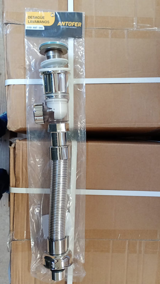 DESAGÜE LAVAMANOS PUSH CON TAPÓN GRANDE ANTIOLOR, CAJA 50 UND
