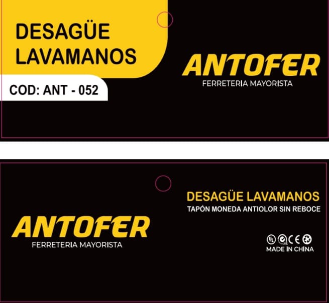 DESAGÜE NEGRO LAVAMANOS TAPÓN MONDEDA ANTIOLOR SIN REBOSE, CAJA 50 UND