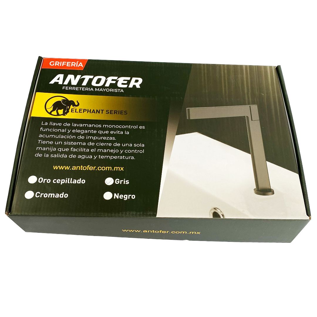 GRIFO LAVABO CUERPO DE LATON ALTO GRIS CAJA 10 UNIDADES